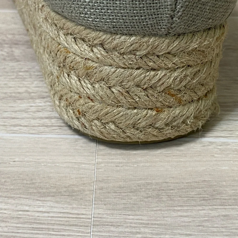 BOBS by Sketchers / Taupe Espadrille Wedge Slip On Shoes Size 8W